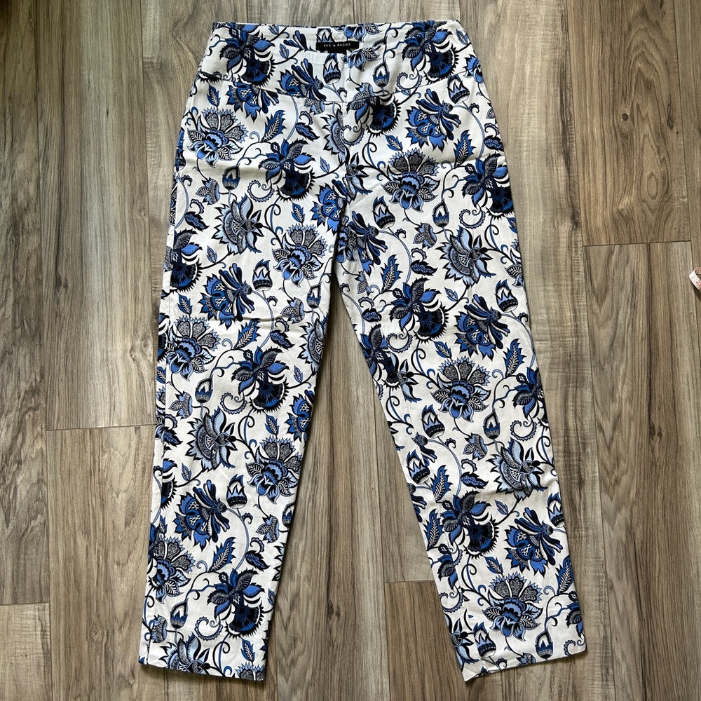 Zac & Rachel Blue and White Paisley Pants